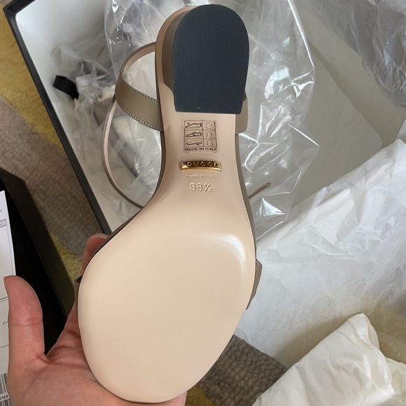 ❌SOLD❌AUTHENTIC GUCCI MARMONT 105 SANDAL TAUPE - Picture 13 of 16